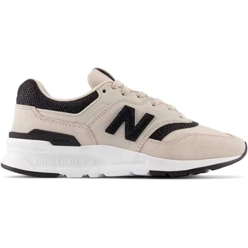 New Balance Beige and Black Suede Athletic Sneakers
